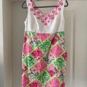 Lily Pulitzer pink and white and green jubilee dress sz 8